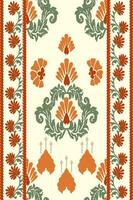 Ikat Paisley nahtlos Muster, traditionell nahtlos Muster, blass Gelb Hintergrund, aztekisch Stil, Stickerei, abstrakt, Vektor, Design Illustration zum Textur, Stoff, drucken. vektor