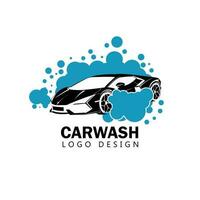 Autowäsche Logo isoliert auf Weiß Hintergrund. Vektor Emblem zum Auto Reinigung Dienstleistungen.