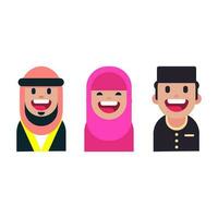 muslim människor avatar uppsättning, vektor illustration