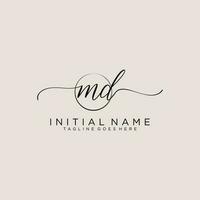 Initiale md feminin Logo Sammlungen Vorlage. Handschrift Logo von Initiale Unterschrift, Hochzeit, Mode, Schmuck, Boutique, Blumen- und botanisch mit kreativ Vorlage zum irgendein Unternehmen oder Geschäft. vektor