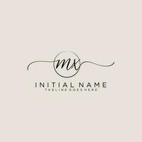 Initiale mx feminin Logo Sammlungen Vorlage. Handschrift Logo von Initiale Unterschrift, Hochzeit, Mode, Schmuck, Boutique, Blumen- und botanisch mit kreativ Vorlage zum irgendein Unternehmen oder Geschäft. vektor