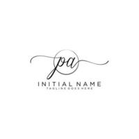 Initiale pa feminin Logo Sammlungen Vorlage. Handschrift Logo von Initiale Unterschrift, Hochzeit, Mode, Schmuck, Boutique, Blumen- und botanisch mit kreativ Vorlage zum irgendein Unternehmen oder Geschäft. vektor