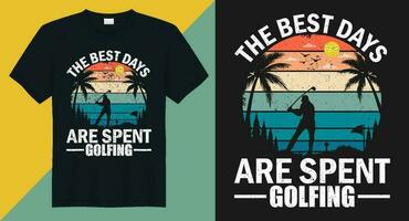 Vektor Golf T-Shirt Design das Beste Tage sind verbraucht Golfen
