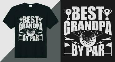 Beste Opa durch Par Golf T-Shirt Design vektor