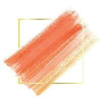 Orange Aquarell auf ein golden Platz Rahmen vektor