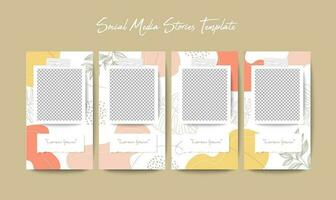 Sozial Medien Geschichten Vorlage im Gitter Puzzle Stil zum Marke Marketing vektor