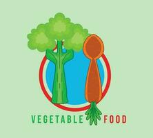 vegetabiliska mat logotyp. friska vegetabiliska mat logotyp. vektor