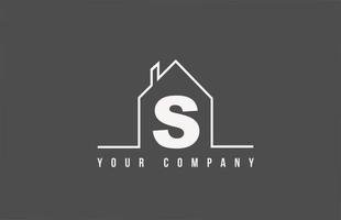 s Alphabet Buchstabensymbol Logo eines Hauses. Immobilienhausdesign für Firmen- und Geschäftsidentität mit Linie vektor