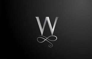 grå w elegant monogram alfabetet brev ikon logo design. vintage företags brading för lyxprodukter och företag vektor