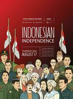 Dirgahayu kemerdekaan republik Indonesien. Übersetzung glücklich indonesisch Unabhängigkeit Tag Illustration vektor