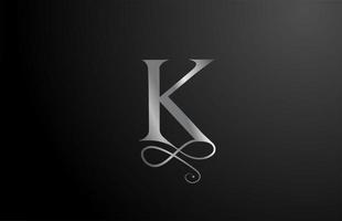 grå k elegant monogram alfabetet brev ikon logo design. vintage företags brading för lyxprodukter och företag vektor