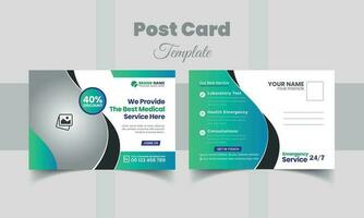 einfach und sauber medizinisch Gesundheitswesen Postkarte Vorlage Design vektor