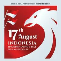 Dirgahayu republik Indonesien Unabhängigkeit Tag feiern Sozial Medien Post Futter Geschichte vektor