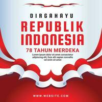 dirgahayu republik indonesien oberoende dag fira social media posta utfodra berättelse vektor