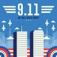 9 11 Patriot Tag eben Hintergrund Vorlage vektor
