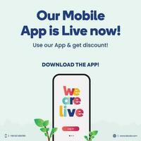 vår mobil app är leva nu baner eller omslag. vi är sjösättning vår mobil Ansökan. mobil app lansera. app lansera händelse. använda sig av vår app och skaffa sig en rabatt. app är leva. ladda ner de app nu. vektor