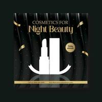 Kosmetika Schönheit Produkt Werbung Verkauf Banner Sozial Medien Post Vorlage zum Rabatt vektor