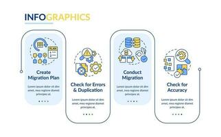 Webseite Daten Transfer Rechteck Infografik Vorlage. Veränderung cm. Daten Visualisierung mit 4 Schritte. editierbar Zeitleiste die Info Diagramm. Arbeitsablauf Layout mit Linie Symbole vektor