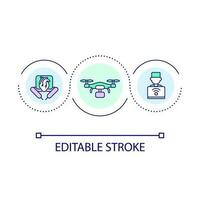 revolutionieren Gesundheitswesen Schleife Konzept Symbol. Innovationen im medizinisch Industrie. Roboter im Medizin abstrakt Idee dünn Linie Illustration. isoliert Gliederung Zeichnung. editierbar Schlaganfall vektor