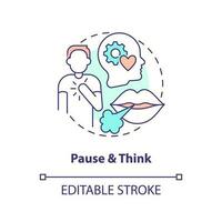 Pause und denken Konzept Symbol. nehmen Unterbrechung. Entschlossenheit Konflikte mit Teen abstrakt Idee dünn Linie Illustration. isoliert Gliederung Zeichnung. editierbar Schlaganfall vektor