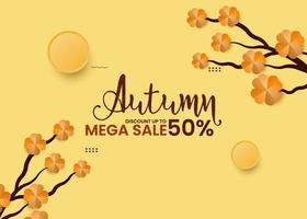 Herbst Mega Sale Banner Hintergrund vektor