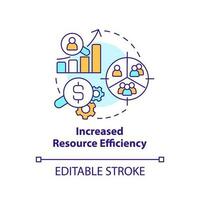 ist gestiegen Ressource Effizienz Konzept Symbol. Markt Segmentierung Vorteil abstrakt Idee dünn Linie Illustration. isoliert Gliederung Zeichnung. editierbar Schlaganfall vektor