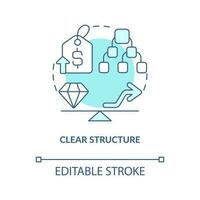 klar Struktur Blau Konzept Symbol. richtig Gleichgewicht. Preis testen Schlüssel Faktor abstrakt Idee dünn Linie Illustration. isoliert Gliederung Zeichnung. editierbar Schlaganfall vektor
