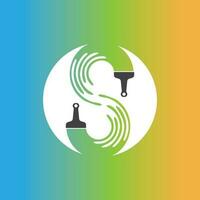 Farbe Bürste Symbol Logo Design Vorlage Vektor Bild