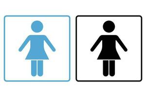 Frau Symbol. Symbol verbunden zu Zeichen Toilette, Dressing Zimmer, Badezimmer. solide Symbol Stil Design. einfach Vektor Design editierbar