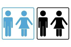 man och kvinna ikon. ikon relaterad till tecken toalett, klä på sig rum, badrum. fast ikon stil design. enkel vektor design redigerbar