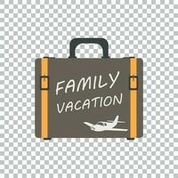 familj semester begrepp platt vektor illustration. resväska för turism, resa, resa, Turné, resa, sommar semester.