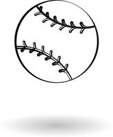 baseboll boll piktogram över vit bakgrund vektor illustration. amerikan baseboll logotyp begrepp, linje teckning ClipArt