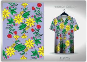 Vektor hawaiisch Hemd Hintergrund Bild.gelb Kriechpflanze Blume Muster Design, Illustration, Textil- Hintergrund zum hawaiisch Hemd, Trikot hawaiisch Hemd
