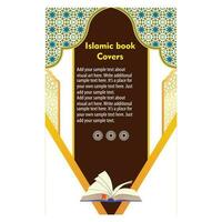 tryckarabiska islamic stil bok omslag design med arabicum mönster och ornament vektor