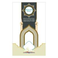 tryckarabiska islamic stil bok omslag design med arabicum mönster vektor