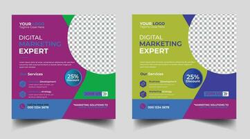 Digital Marketing Agentur Sozial Medien Post oder Werbung Netz Banner Design Vorlage, Sozial Medien Post Design Layout vektor