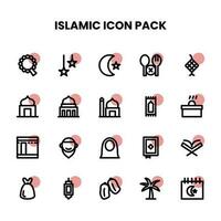 islamisch dick Gliederung Symbol Pack vektor