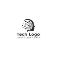 Technologie Logo Vorlage Vektor Illustration Grafik geometrisch Technik Logo