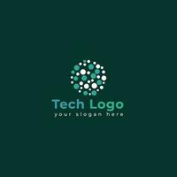 teknologi logotyp mall vektor illustration grafisk geometrisk tech logotyp