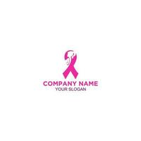 flicka bekämpa bröst cancer logotyp design vektor