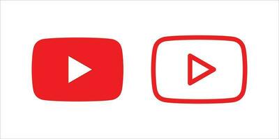 spela knapp Youtube, Youtube video ikon, logotyp symbol röd baner, social media tecken, mobil app, webb video vektor