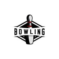 bowling sporter logotyp vektor på vit bakgrund