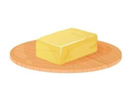 Backstein von Butter. Margarine oder Milch Butter Blöcke. Molkerei Frühstück Lebensmittel. vektor