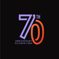 70. Jahrestagsfeier Vektorschablonen-Designillustration vektor