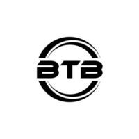 btb brev logotyp design i illustration. vektor logotyp, kalligrafi mönster för logotyp, affisch, inbjudan, etc.