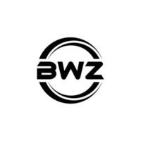 bwz brev logotyp design i illustration. vektor logotyp, kalligrafi mönster för logotyp, affisch, inbjudan, etc.