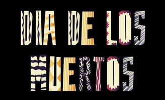 de inskrift dia de los muertos som översätter som dag av de pappa på en svart vektor telefon, platt stil. kan vara Begagnade för främja dag av de död- evenemang, och kulturell fester
