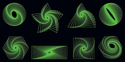form uppsättning y2k stil för baner. y2k estetisk.form uppsättning y2k stil för dekoration.enkel former.form uppsättning y2k stil för poster.trendig 90-tals trendiga geometrisk formulär. vektor