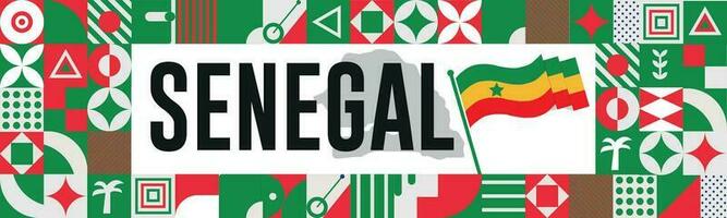 senegal Karta och Uppfostrad nävar. nationell dag eller oberoende dag design för senegal firande. vektor