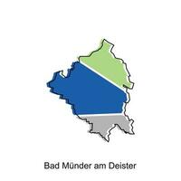 Schlecht Munder bin deister map.vektor Karte von das Deutsche Land Vektor Illustration Design Vorlage auf Weiß Hintergrund